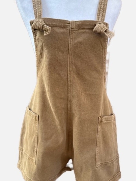Zenana Outfitters Pants - Zenana Deep Camel Women's
Washed Knot Strap Romper-Sizes Small or Medium